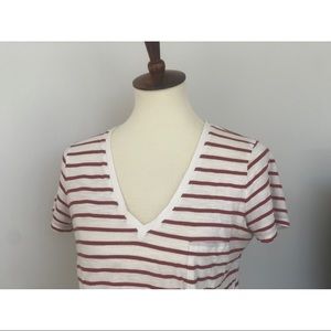 Madewell whisper cotton tee striped v-neck